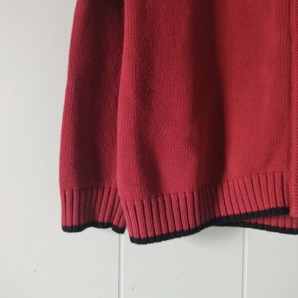 Northern Reflections Cardinal Red Full Zip Cardigan Sweater - Picture 3 of 7